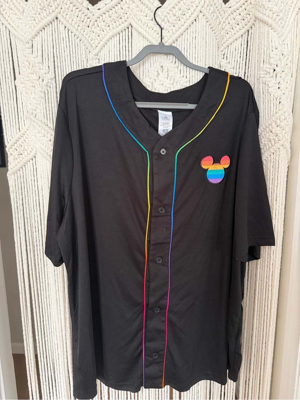 NWOT Disney Mickey Mouse rainbow baseball jersey - 3XL